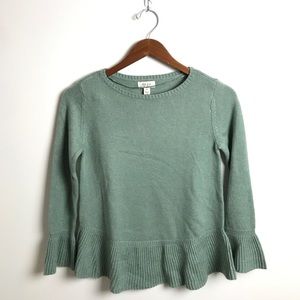 Style & Co Petite Ruffled soft jade sweater, sz PS